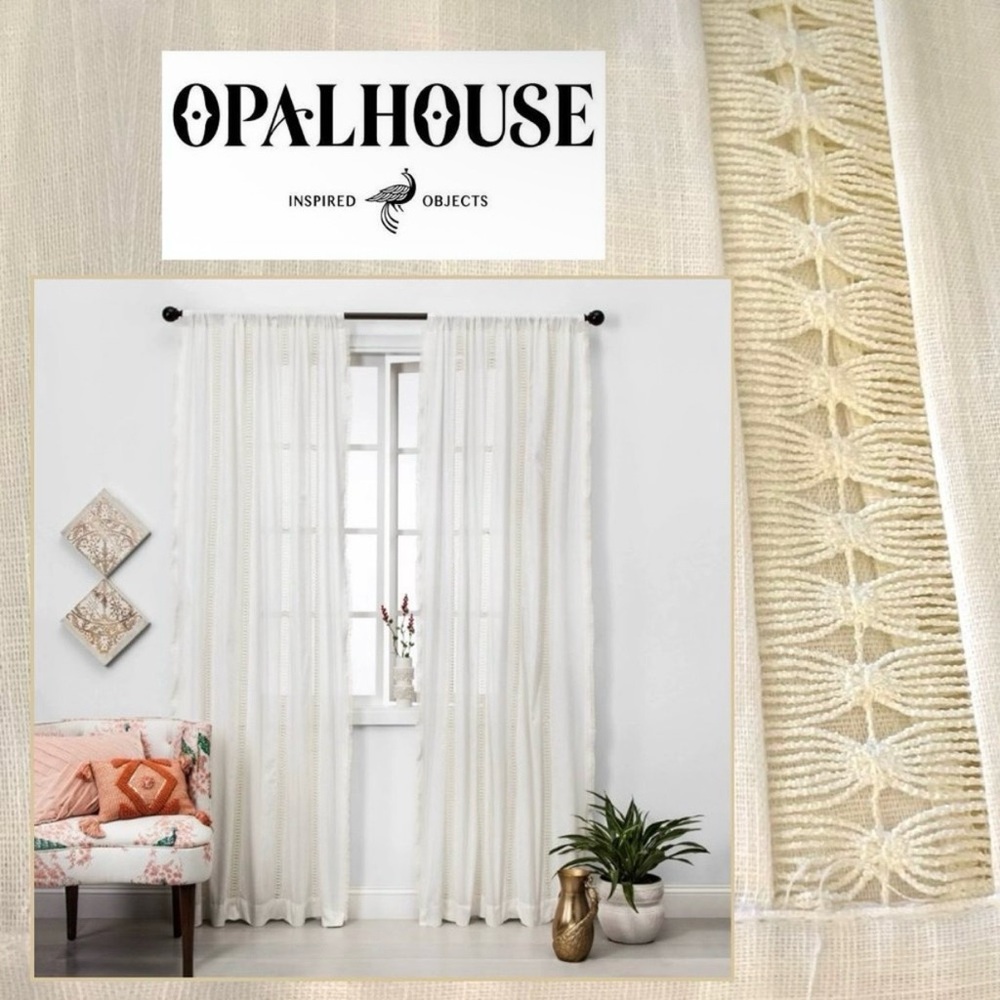 84”x44”” OPALHOUSE "Inspired Objects" Light Filtering Curtain Panel